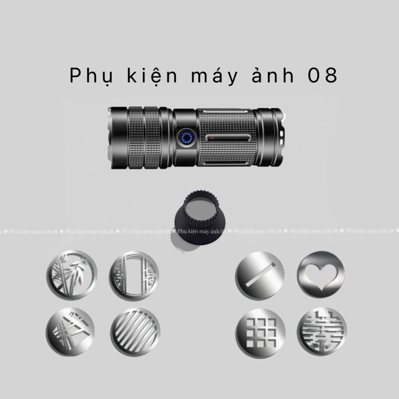 [ Freeship ]  Đèn pin chụp ảnh kèm hiệu ứng,  Ánh sáng trắng/Vàng/Xanh/Đỏ/Vàng . Có zoom to nhỏ