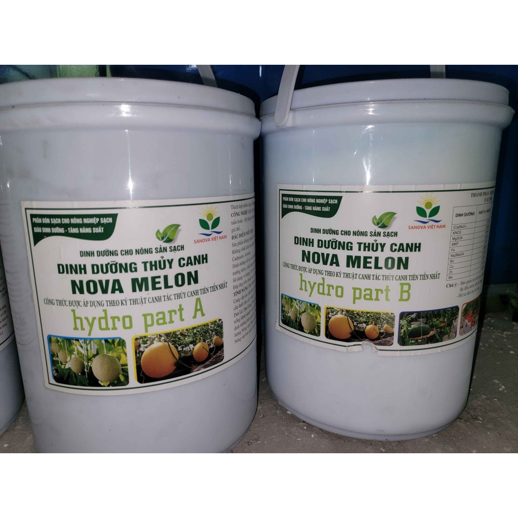 NOVA MELON 20  phân bón AB chuyên dùng cho dưa lưới, dưa lê, dưa hấu, cà chua, dưa chuột, ớt chuông