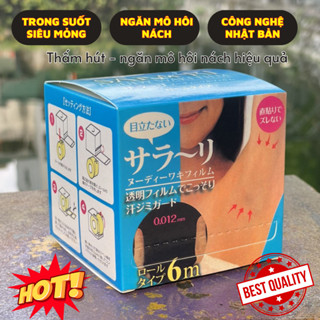 Cuộn 6m miếng dán nách trong suốt ngăn mồ hôi nách, bám dính tốt, không lộ khi mặc đồ (che tên sp)