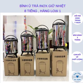Bình ủ trà giữ nhiệt 6L 8L 10L 12L  loại 1 xịn, Bình nước giữ nhiệt inox 304 có vòi chuyên dụng pha trà cao cấp