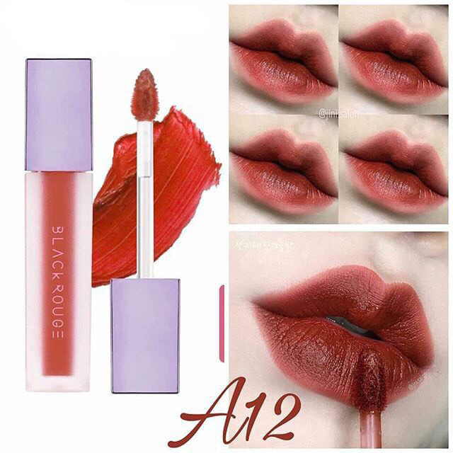 Son Kem Black Rouge Air Fit Velvet Tint Ver 2 Màu 12 Nắp Tím Chất Son Mềm,Mịn Và Không Lộ Vân Môi