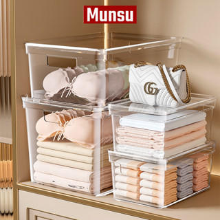  Hộp Đựng Đồ Trong Suốt Có Nắp Khay Trong Suốt Đựng Quần Áo Đồ Lót Tất Vớ Có Tay Cầm Q052 