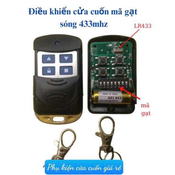 Điều Khiển Cửa Cuốn MÃ GẠT 433MHZ - Remote điều khiển có Pin và hướng dẫn sử dụng (SỈ GIÁ TỐT)