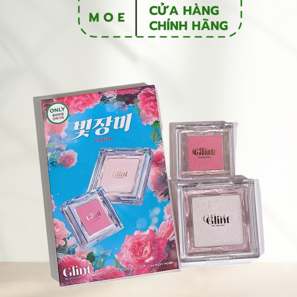 Phấn bắt sáng và má hồng Glint Highlighter màu 04 Milky Moon