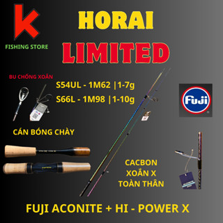 Cần ul câu suối, cần lure HORAI LIMITED khoen fuji aconite 1m62 và 1m98 phôi bảy màu câu cá lóc chẽm
