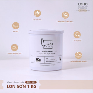  Sơn tường nội thất Loho House - Lon sơn 1kg | QUÀ TẶNG | Sơn nước trong nhà Loho-Paint đủ tone màu 