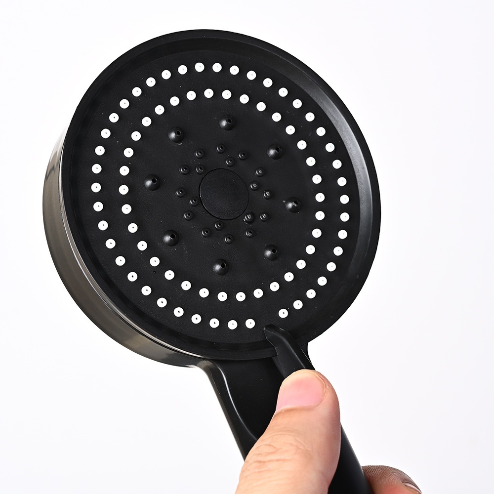 Vòi sen tăng áp 5 chức năng nước, đầu vòi hoa sen nóng lạnh không nút bật tắt màu ĐEN, chất liệu nhựa PP tiết kiệm nước | BigBuy360 - bigbuy360.vn