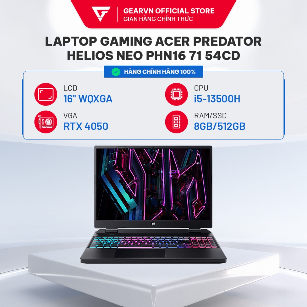 Laptop gaming Acer Predator Helios Neo PHN16 71 54CD| i5-13500HX| 4050