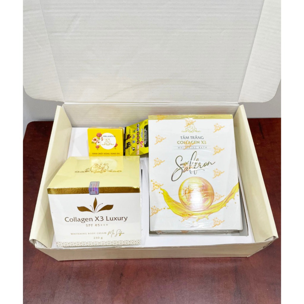 Combo Kem Body Collagen X3 Luxury + Tắm Trắng Colagen X3 + Kích Trắng Da Mỹ Phẩm Đông Anh