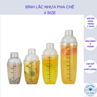 Bình lắc Shaker pha chế nhựa chia vạch đen hàng cao cấp (350ml, 530ml, 700ml) hàng đẹp