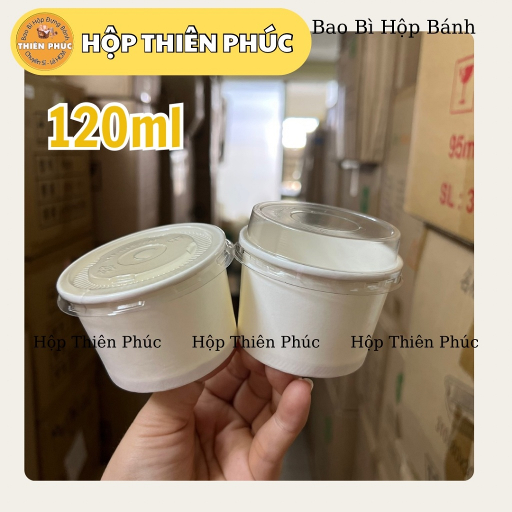 100 Ly tàu hủ 120ml - Ly giấy 120ml đựng sữa chua tươi - ly đựng tàu hủ singapore 120ml - Ly giấy 12