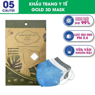 Khẩu trang ôm sát mặt Gold 3D Mask - Túi 5 cái - Khẩu trang dành cho người lớn | Trường Dương