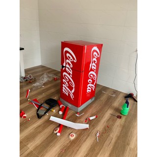 Miếng dán tủ lạnh chống nước - DECAL TRANG TRÍ -  COCA NỀN ĐỎ