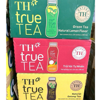 THÙNG 24 CHAI 350ML TRÀ TH TRUE TEA TRÀ XANH VỊ CHANH/ Ô LONG TỰ NHIÊN (24 CHAI x 350ML).