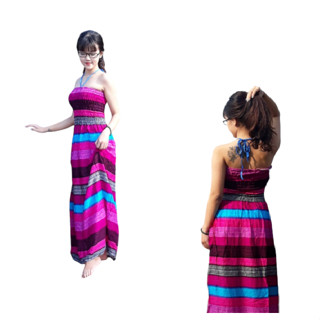 Đầm maxi cúp ngực quyến rũ (sọc/thổ cẩm/hoa lá)