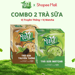 Combo 2 trà sữa Wil bột trà sữa tự pha vị truyền thống matcha hộp 10 gói