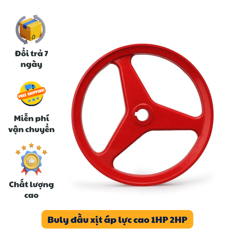 Buly Đầu Máy Rửa Xe Dây Curoa 1Hp & 2Hp - Buli Đầu Xịt - Phụ Tùng Đầu Xịt