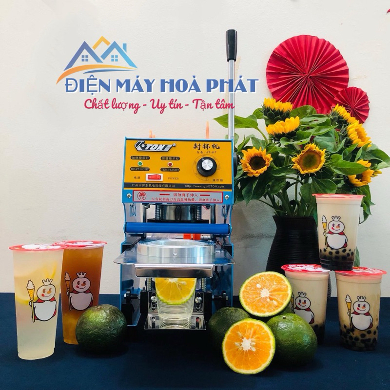 Máy dập nắp cốc, Máy dán miệng ly trà sữa ET-D7