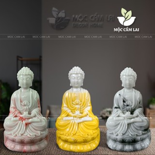  Tượng Phật A Di Đà Ngồi Đài Sen Decor Trang Trí Chất Liệu Bột Đá Composite - Mộc Cẩm Lai Decor 