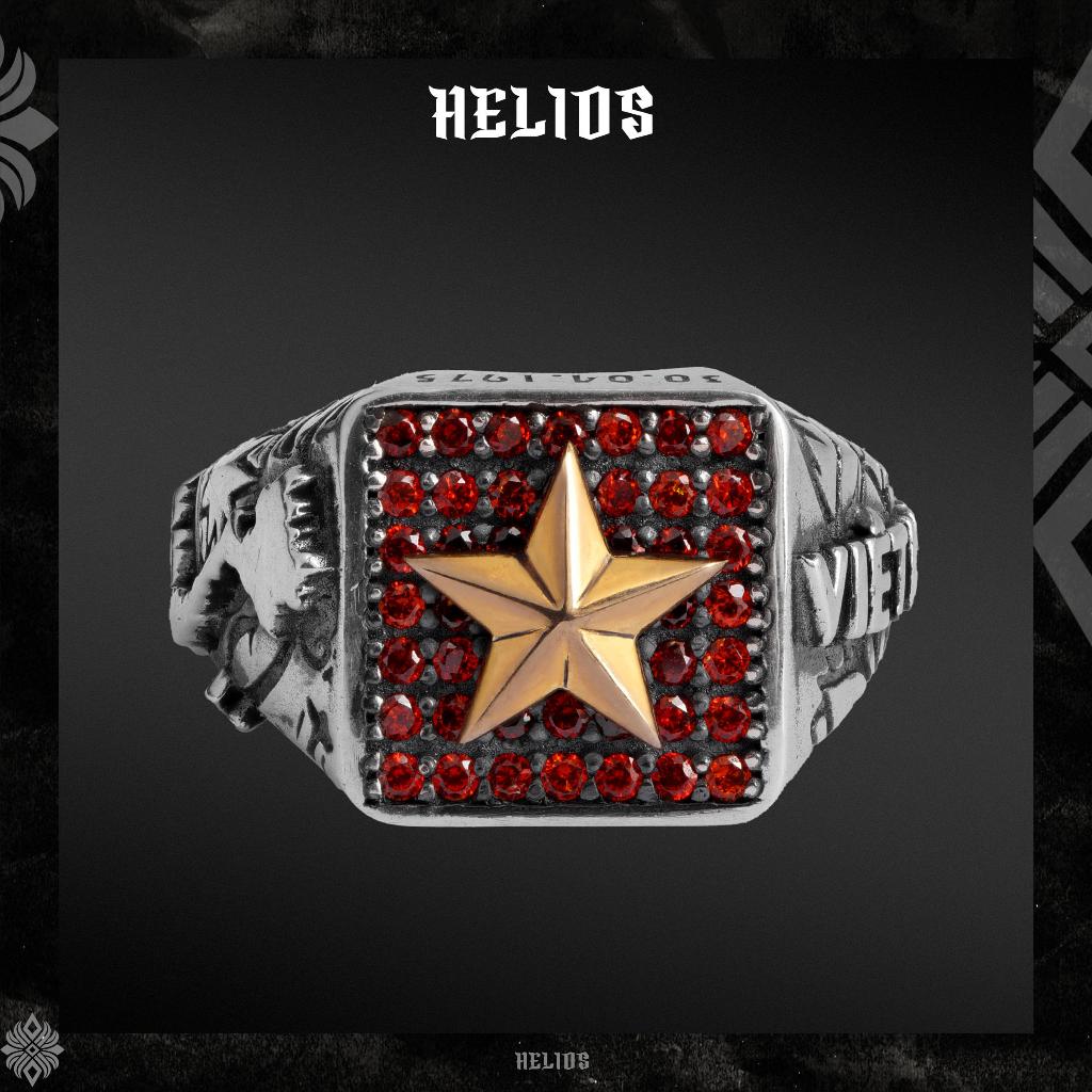  Nhẫn Bạc HeliSilver S925 Nam Quốc Sơn Hà Ring Helios Black Silver Original 