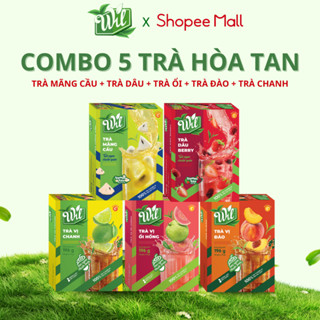 Combo 5 trà Wil trà topping trái cây tươi thanh nhiệt trà chanh đào ổi
