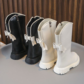   SẴN Giày Boot Đùi Cổ Ngọc Và Đính Nơ Lót Lông Siêu Ấm Cho Bé Gái shop chụp ở cuối -FORM BÉ 