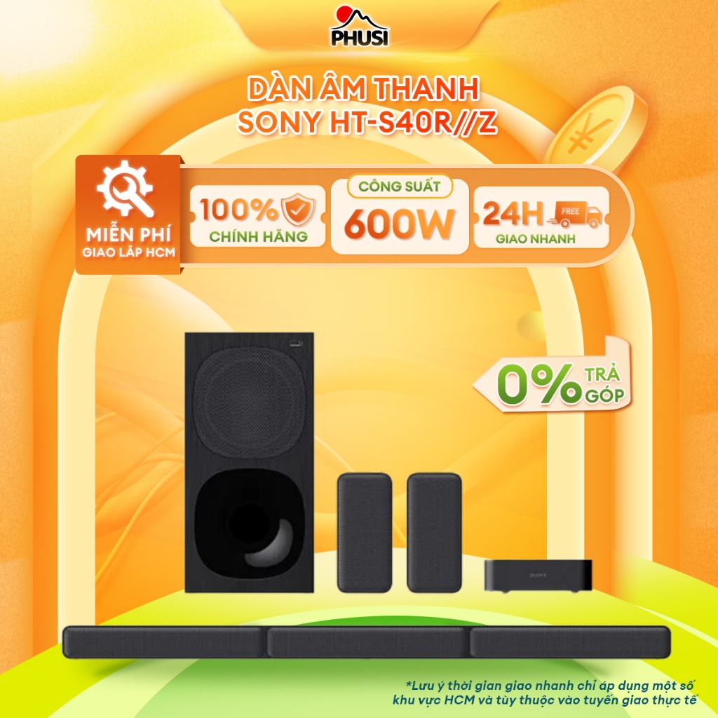 HT-S40R [MIỄN PHÍ GIAO LẮP HCM] Dàn âm thanh Bộ loa thanh Sony HT-S40R 600W Điều khiển qua Bluetooth