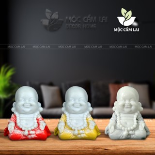  Tượng Phật Bồ Tát Di Lặc Ngồi An Nhiên Chất Liệu Bột Đá Composite - Mộc Cẩm Lai 