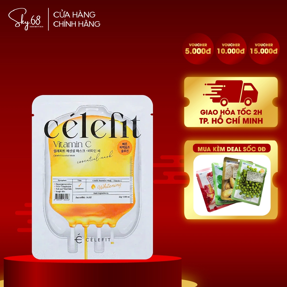 Mặt Nạ Làm Sáng Da, Mờ Thâm Celefit Essential Mask 23g - Vitamin C