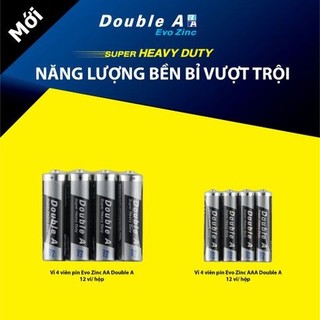 Combo 5 Vỉ (4 viên/vỉ) Pin AAA/AA Double A Evo Zinc đóng màng co - Pin đũa/ Pin Tiểu- Tốt gấp 3 lần pin c.thỏ.,