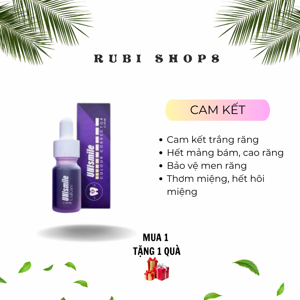 (MUA 1 TẶNG 1) Serum Trắng Răng Unismile, Hỗ Trợ Cải Thiện Vết Ố Vàng Răng, Làm Sạch Mảng Bám Trên Răng Unikare 10ml