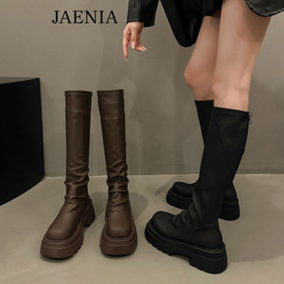 Giày bốt nữ đế dày cao gót 6.5cm da trơn cao cấp phong cách đơn giản cá tính