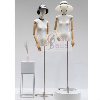 Manocanh nữ ngực lép vài trắng kèm tay gỗ vàng FREE SHIP hàng đẹp xinh xỉu 1- sada shop 2