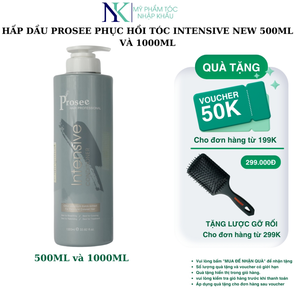 Hấp Dầu Prosee Phục Hồi Tóc Intensive New 500ml và 1000ml