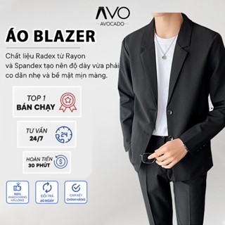 Áo khoác blazer nam Avocado hàn quốc thu đông phong cách form rộng màu đen kem 2 khuy cài cao cấp
