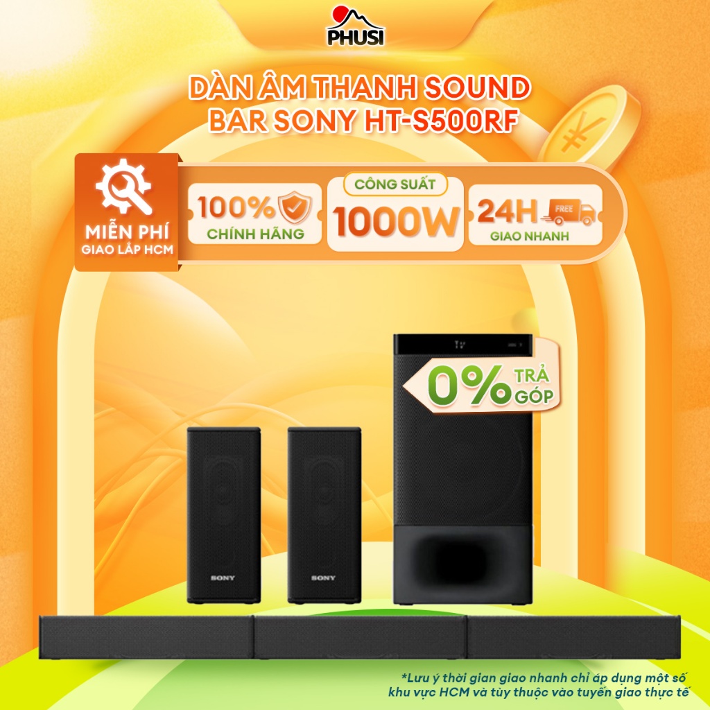 HT-S500RF [MIỄN PHÍ GIAO LẮP] Dàn âm thanh Sound bar Sony HT-S500RF - Hàng chính hãng