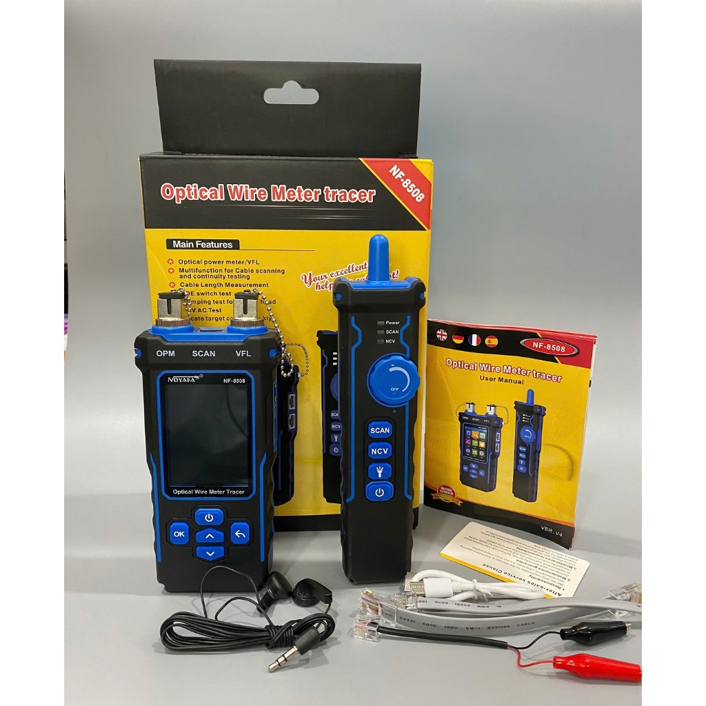 Máy Test mạng đa năng NF-8508 POE + TEST CÔNG SUẤT QUANG chính hãng NOYAFA