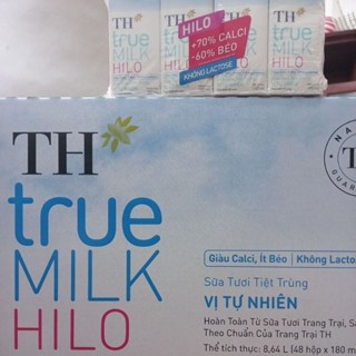 Thùng sữa tươi tiệt trùng vị tự nhiên  TH true milk HILO 180ml