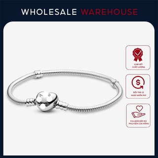  Vòng tay nữ Moments Heart Clasp 5005-Lắc tay bạc S925- Full box túi xách 