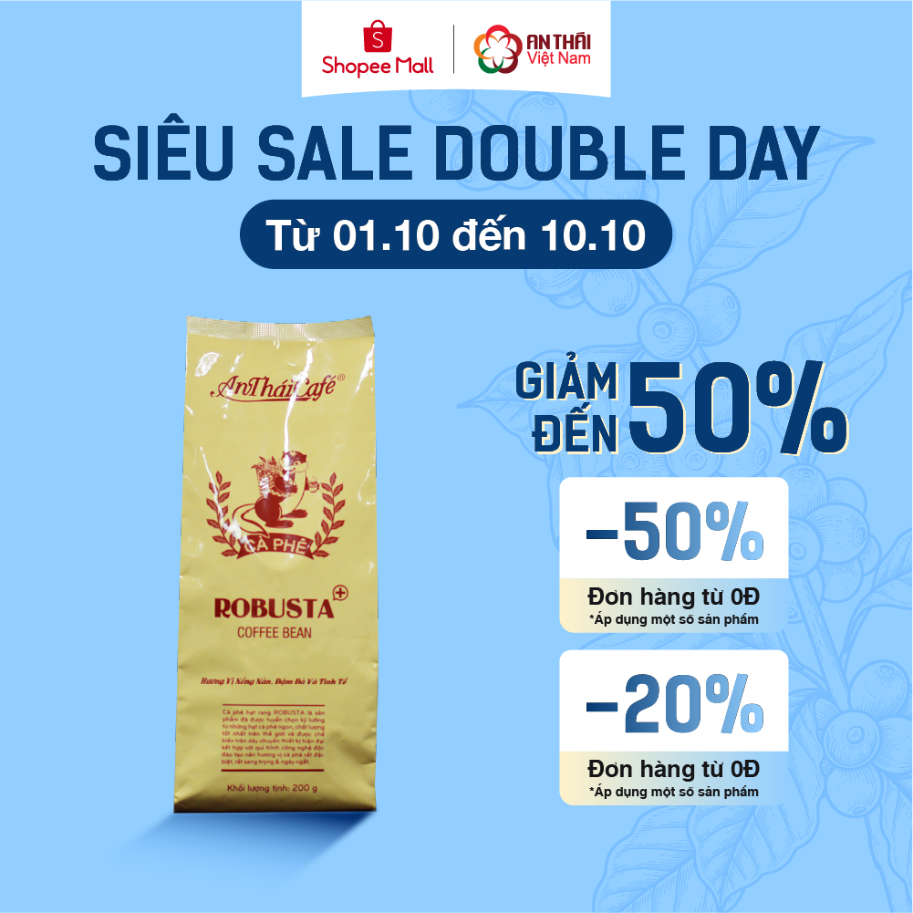 AnTháiCafé - Cà Phê Hạt Rang Robusta (200gr)