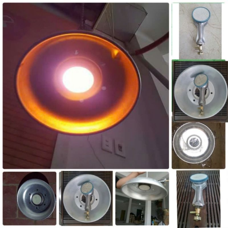 ĐÈN SƯỞI DÙNG KHÍ BIOGAS 750W ( phục vụ chăn nuôi ) khóa ga kim loại, họng đốt inox