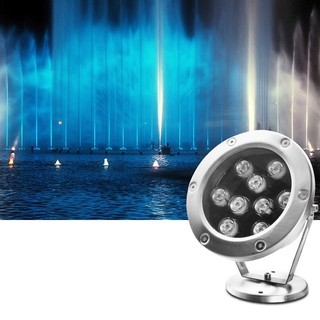 Đèn LED âm nước 9w (chiếu pha) đổi màu chiếu sáng bể cá, hồ bơi đài phun nước tiểu cảnh hòn non bộ sân vườn công viên