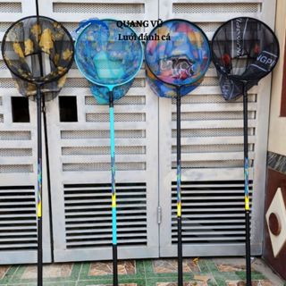 Cán vợt cacbon câu đài câu cá dài 2m1 2m4 2m7 mặt vợt 35cm, 40cm 45cm siêu nhẹ chắc chắn