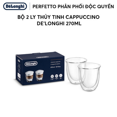 Bộ 2 ly thủy tinh cappuccino DeLonghi (270ml)