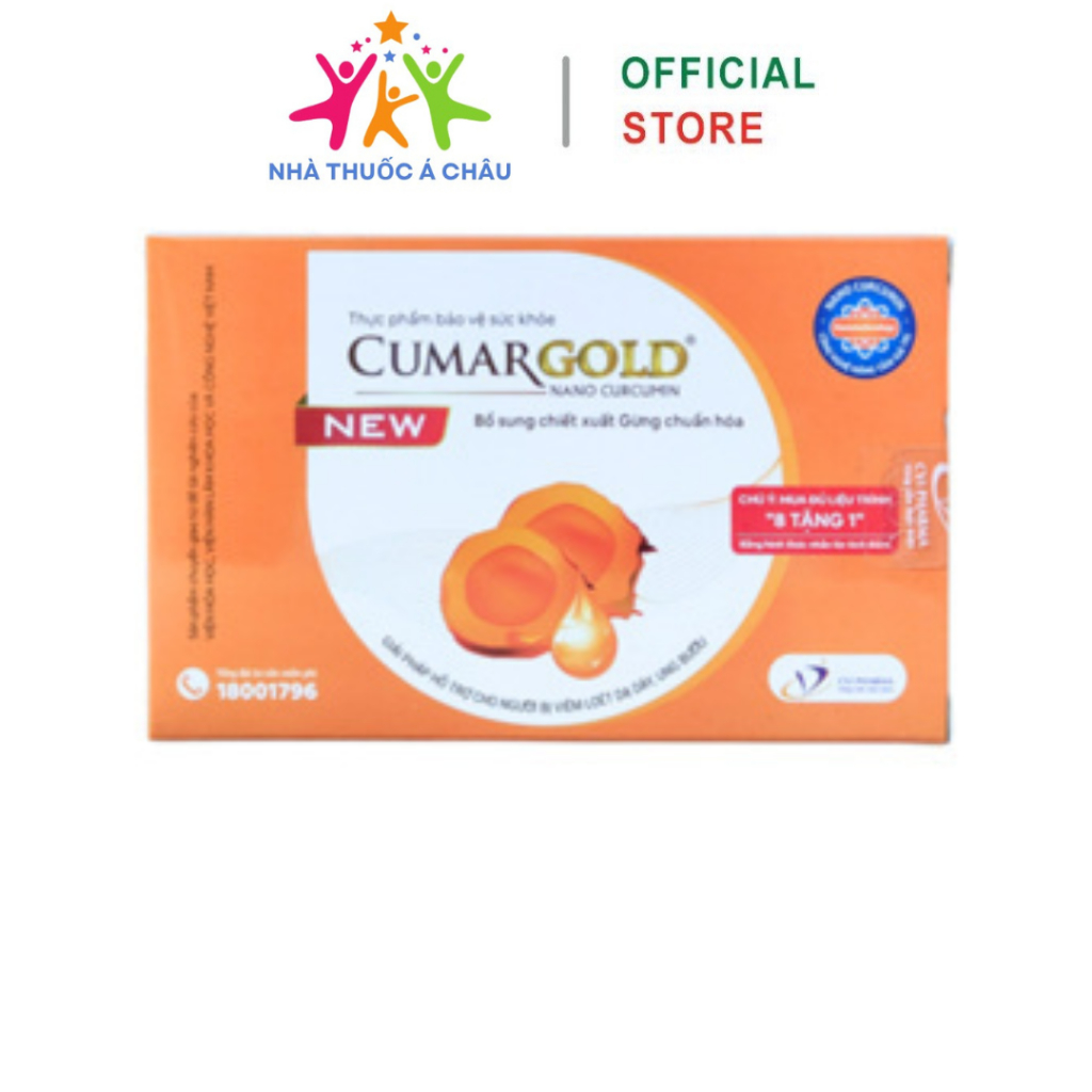 Viên uống bổ sung chiết xuất gừng Nano Curcumin CUMAR GOLD- Hộp 30 viên