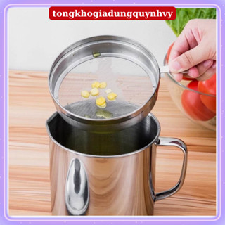 Ca đựng kèm Lọc Dầu Ăn Bằng Inox Cao Cấp