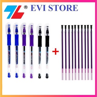  Combo 2 bút + 10 ruột Gel-08   Bút gel nước Thiên Long Sunbeam GEL08 + ngòi GR04 nét 0.5mm 