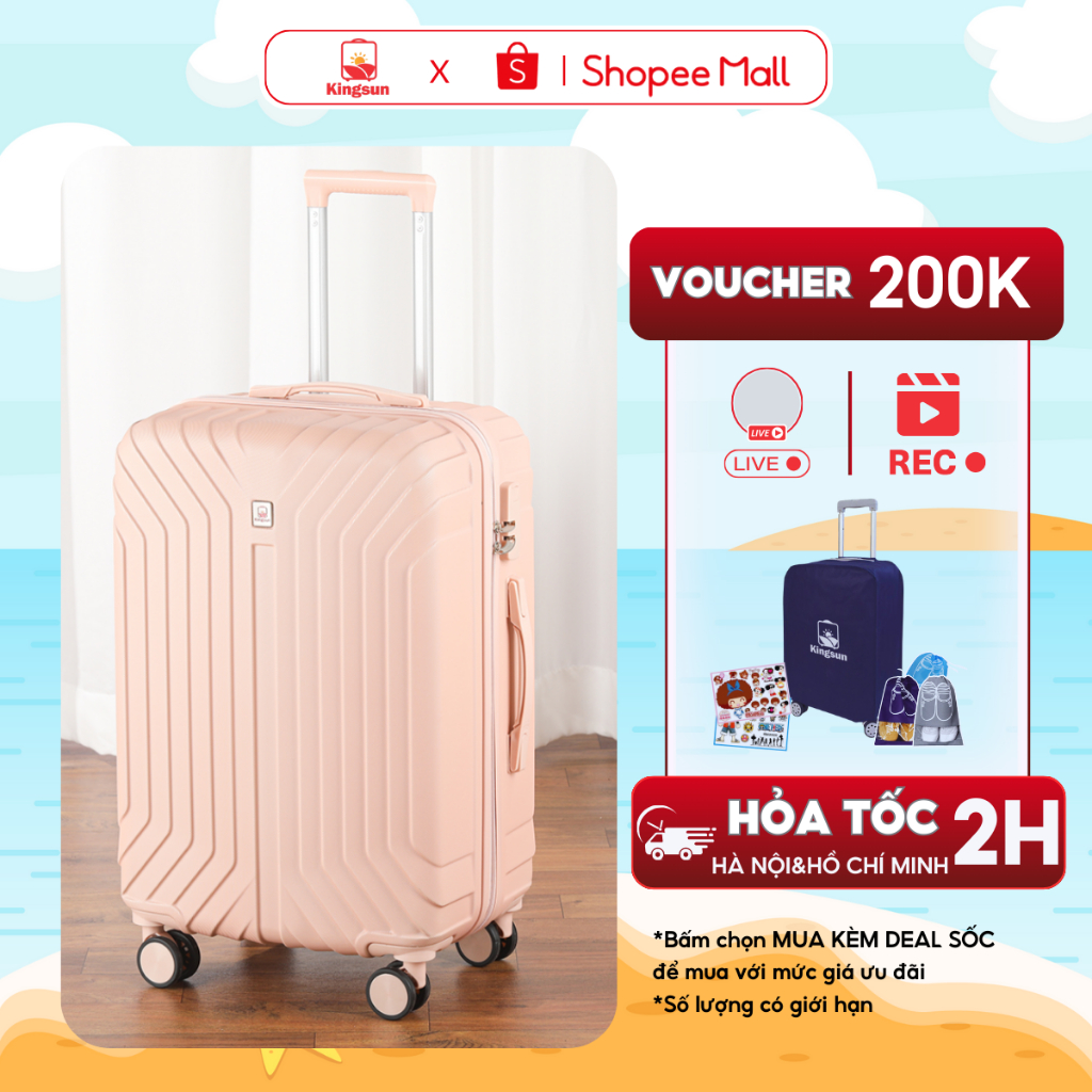 Vali kéo du lịch Kingsun KS-216 size 24 nhựa được bảo hành 5 năm
