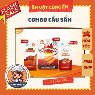   Giá sỉ  COMBO GỌI SẤM : 30 snack NEM NƯỚNG phên +30 snack SASHIMI+30 snack BÒ KOBE snack đồ ăn vặt- ĂN CÙNG BÀ TUYẾT 