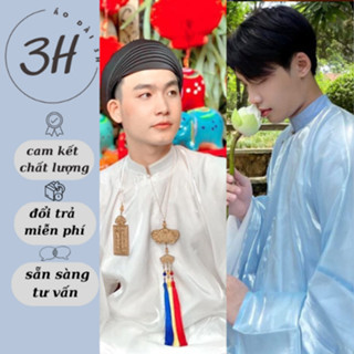 Áo tấc , cổ phục nam tay thụng to 2 lớp chất liệu tơ sống lót lụa nhật - áo dài 3h